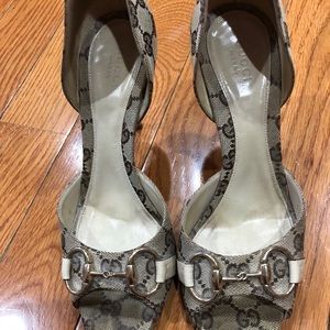 Gucci open toe pump size 8